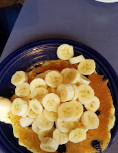 Blueberry Pancake With Bananas