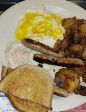 Eggs Over Well Home Fries And Sausage Links