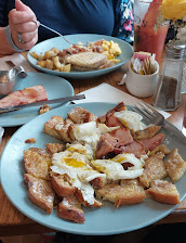 French Toast W Eggs And Ham Steak
