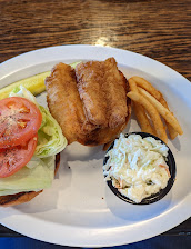 Crispy Cod Sandwich With A Side Of Coleslaw